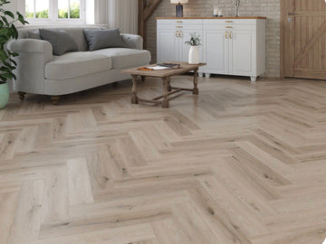 Pebble Oak Luxury Rigid Core Click Vinyl Herringbone 5mm