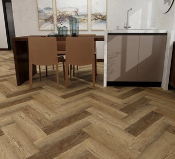 Farmhouse Oak Luxury Rigid Core Click Herringbone 5mm - Vivid Floors