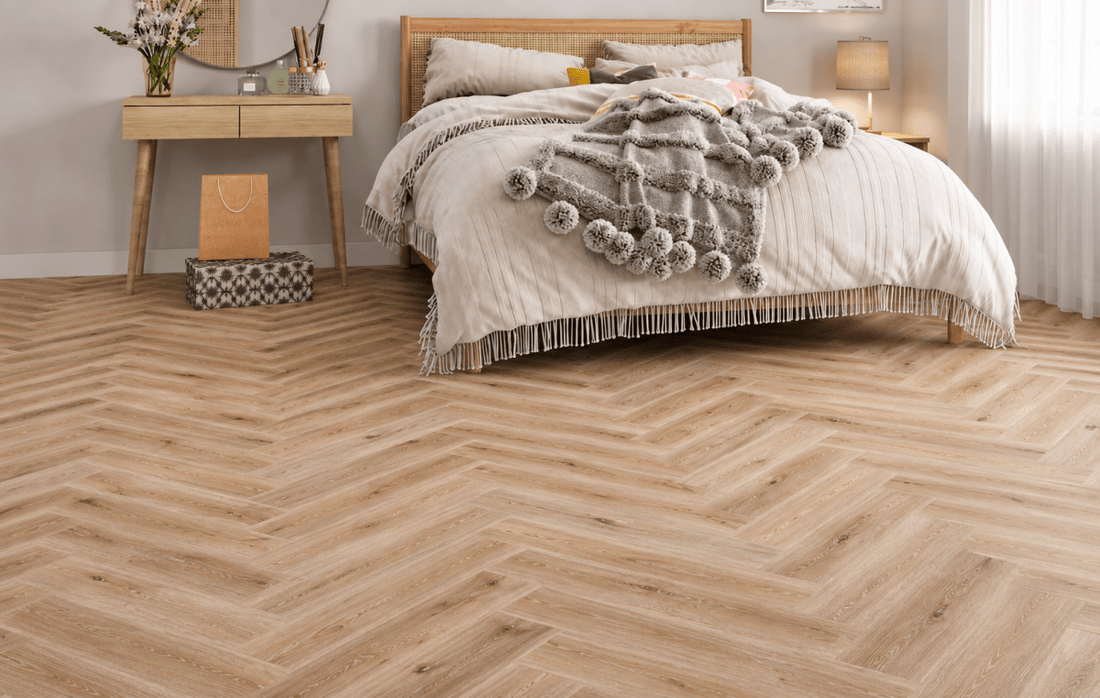 Naked Oak Luxury Rigid Core Click Herringbone 5mm - Vivid Floors