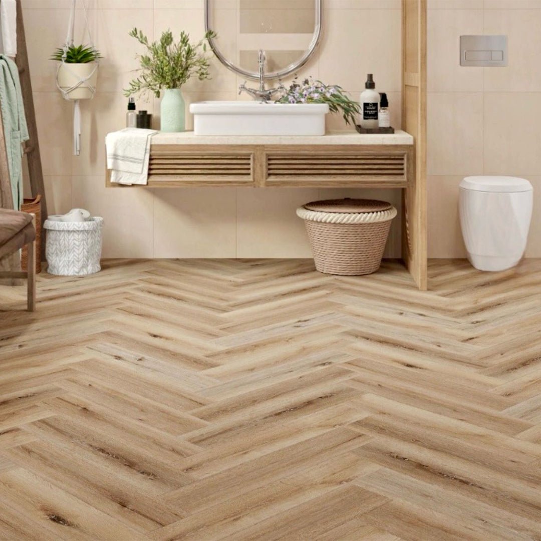 Naked Oak Luxury Rigid Core Click Herringbone 5mm - Vivid Floors
