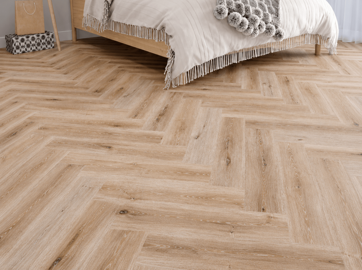Naked Oak Luxury Rigid Core Click Herringbone 5mm - Vivid Floors