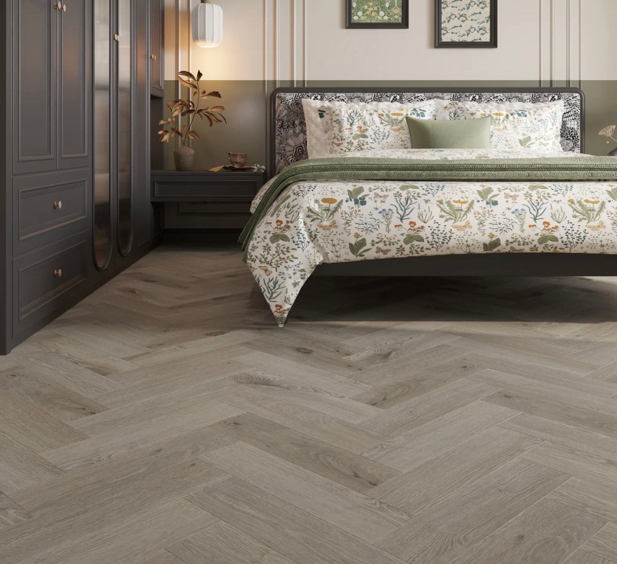 Pebble Oak Luxury Rigid Core Click Vinyl Herringbone 5mm - Vivid Floors