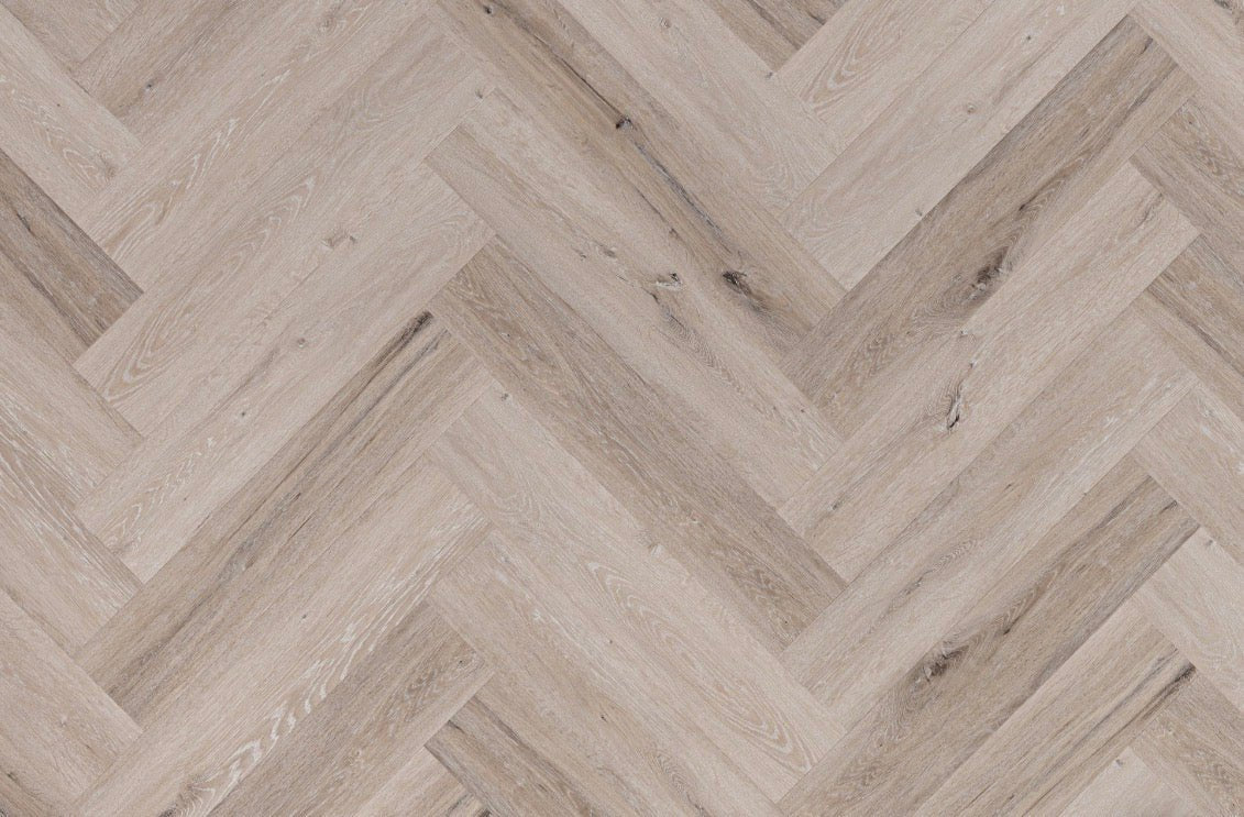 Pebble Oak Luxury Rigid Core Click Vinyl Herringbone 5mm - Vivid Floors