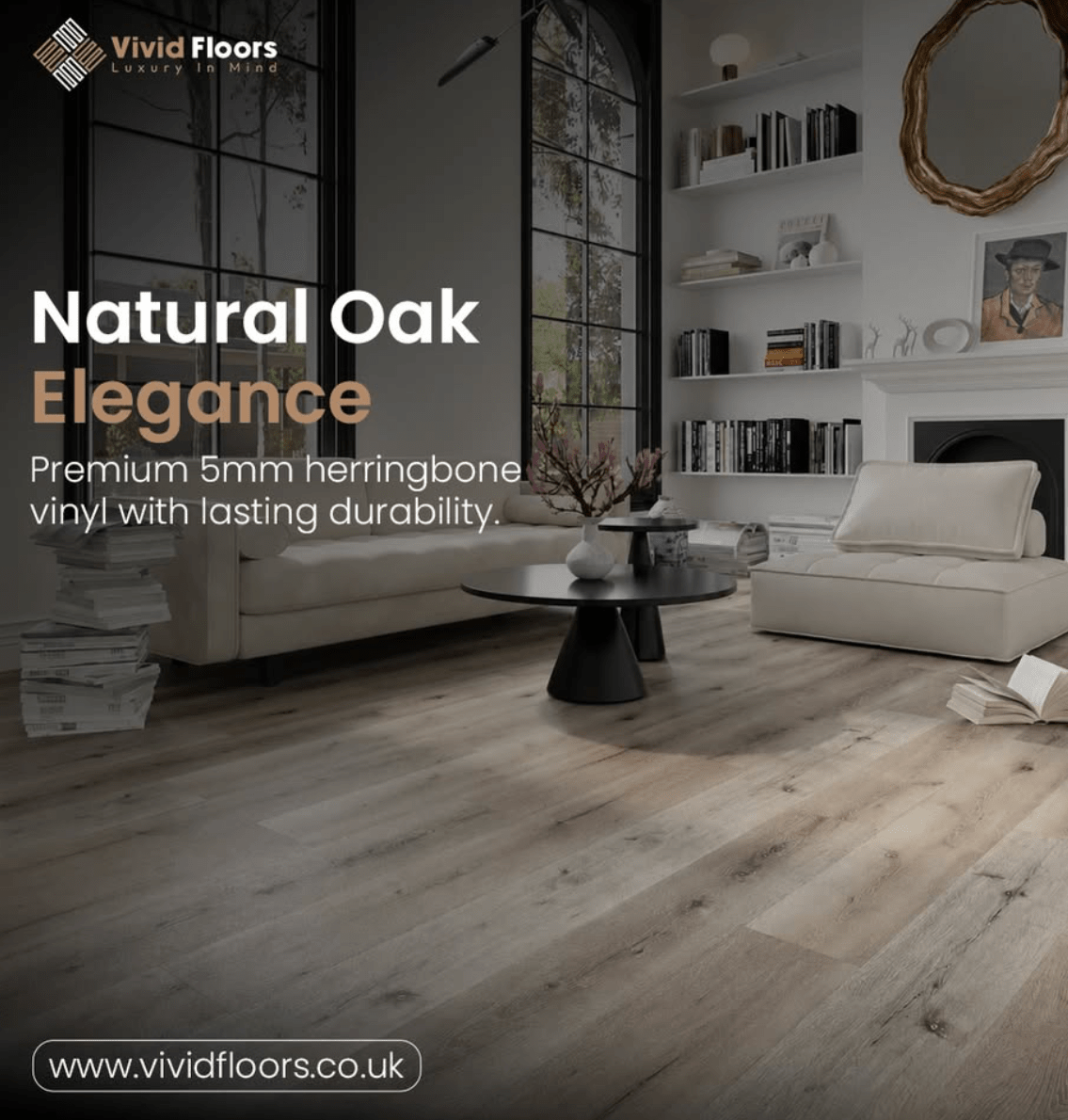 Pebble Oak Luxury Rigid Core Click Vinyl Plank 5mm - Vivid Floors