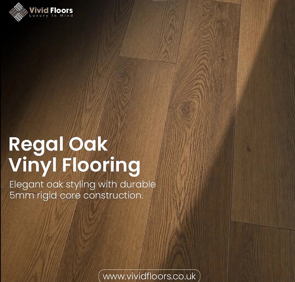 Regal Oak Luxury Rigid Core Click Vinyl Plank 5mm - Vivid Floors