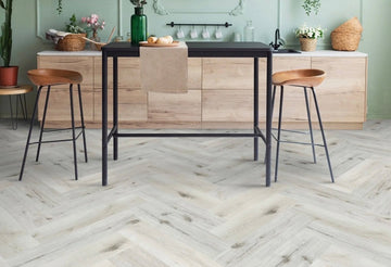 White Oak Luxury Rigid Core Click Herringbone 5mm - Vivid Floors